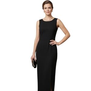 SZ12 NWT Joseph Ribkoff EVENING GOWN Classic Black Maxi Dress Wedding Gala
